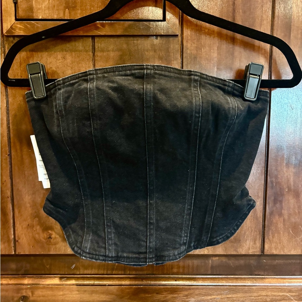 🖤 Aritzia Denim Forum Black Corset Top NWT